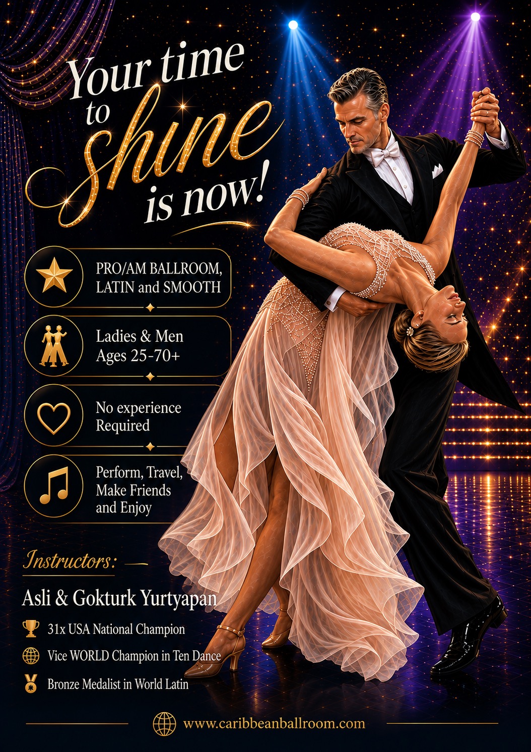 Pro-Am Ballroom, Latin, and Smooth dance program poster
