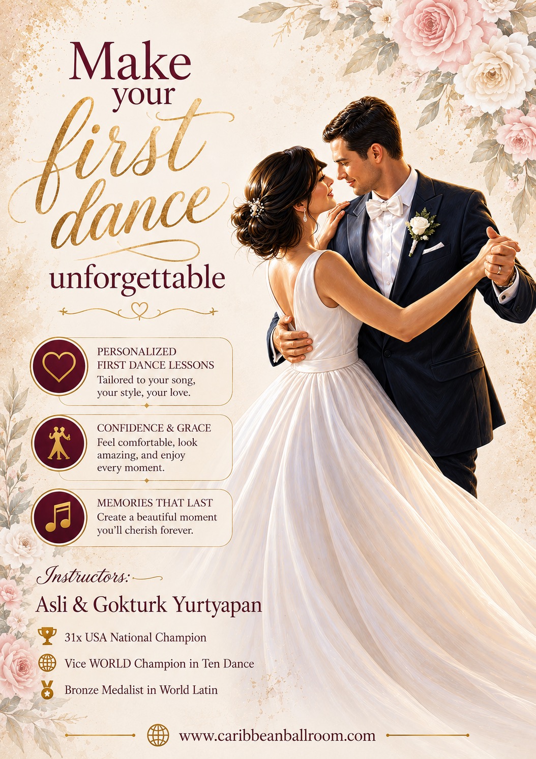 Personalized wedding first dance lessons poster